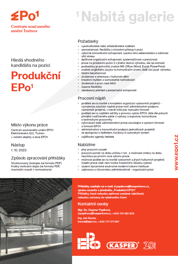 Inzerát na pozici Produkční